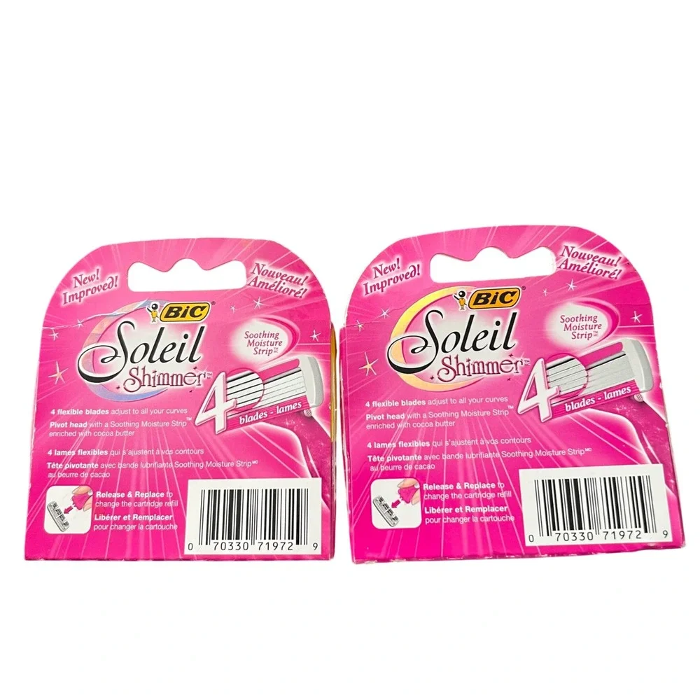 BIC Soleil Shimmer Womens 4 Blade 8 Count Cartridges Refills Moisture‎ Strip